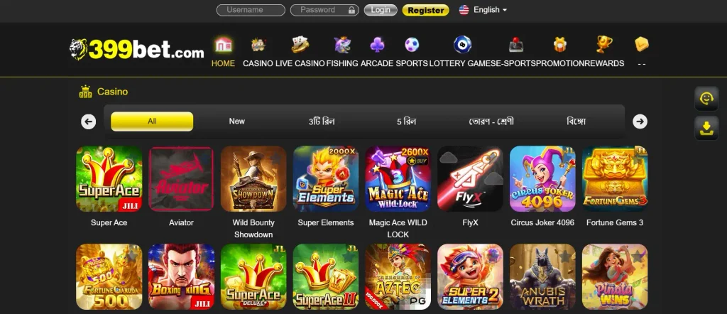 Casino Games at 399bet